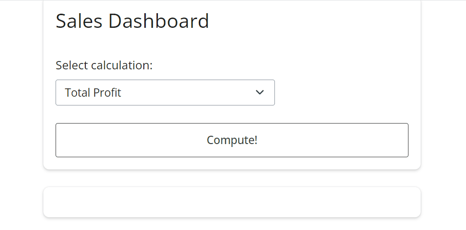 Image showing the Python shiny sales application running live.